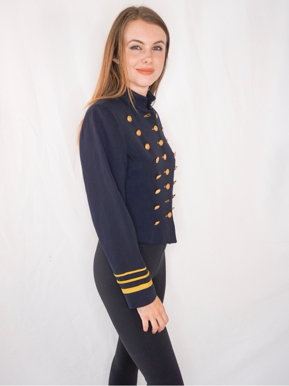 Karen Kane Vintage Military-Style Women's Jacket with Gold Buttons - Picture 2 of 11